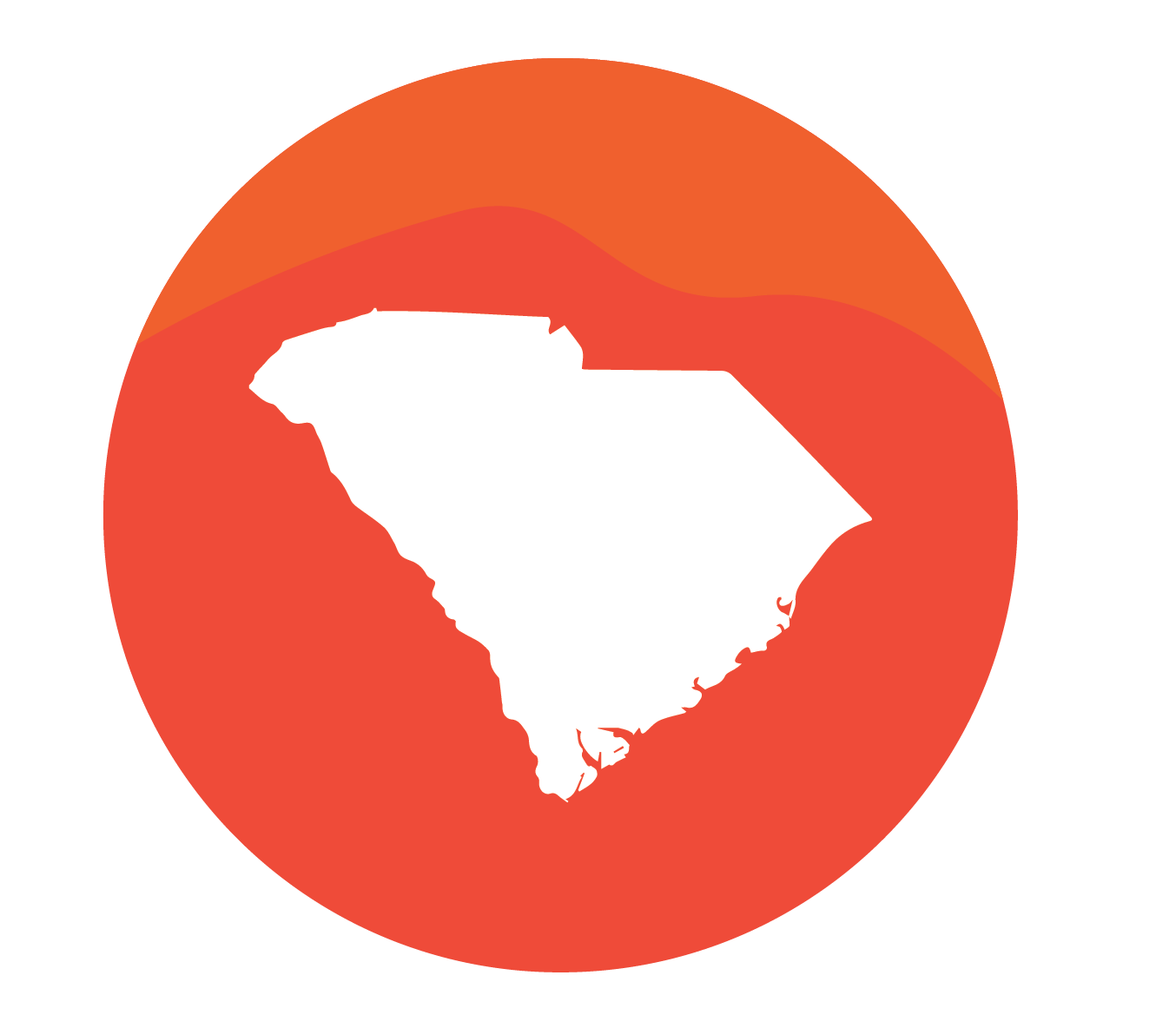 Orange Outline of South Carolina
