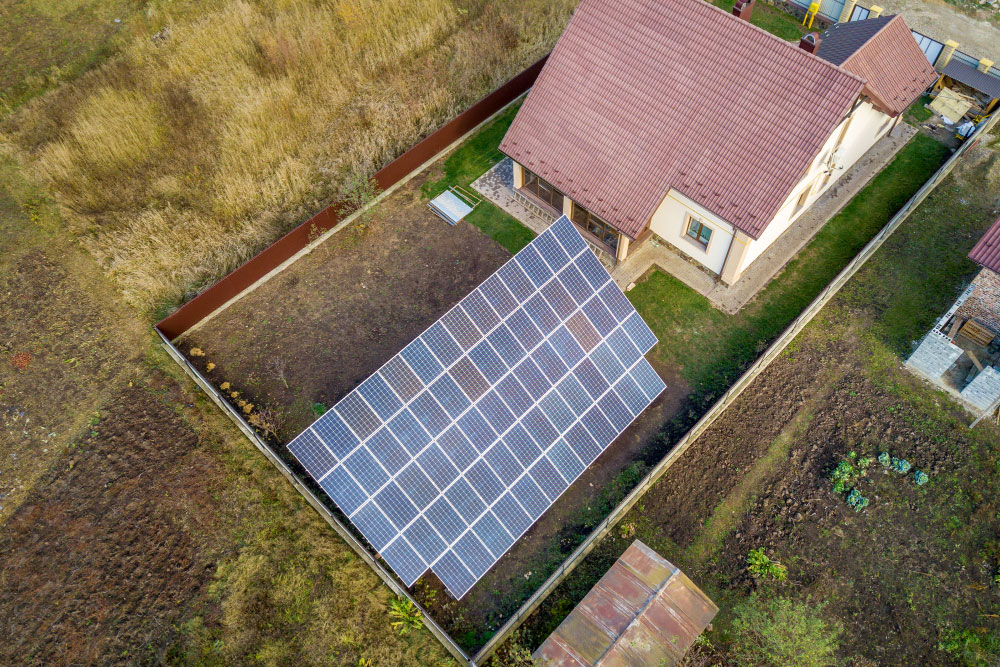 Picture of Solar Panel in a Backyard