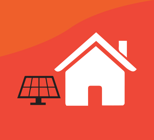 Picture of Solar Panels Next to a Home Diagram