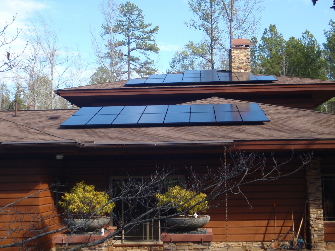 Picture of a Cabin with Solar Panels