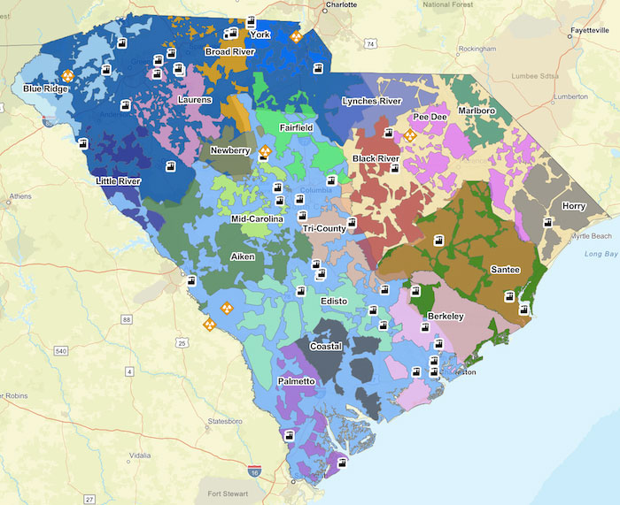 Picture of the Electric Utility Service Area Map