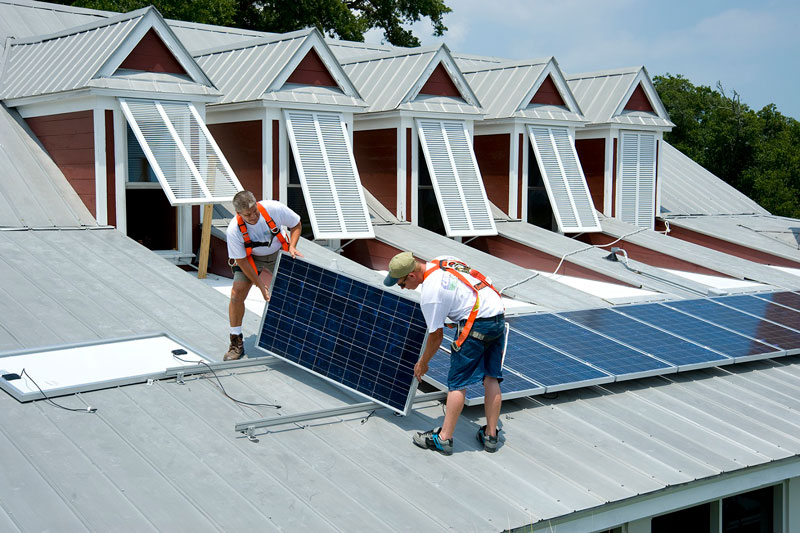 Picture of Workers Installing Solar Panels