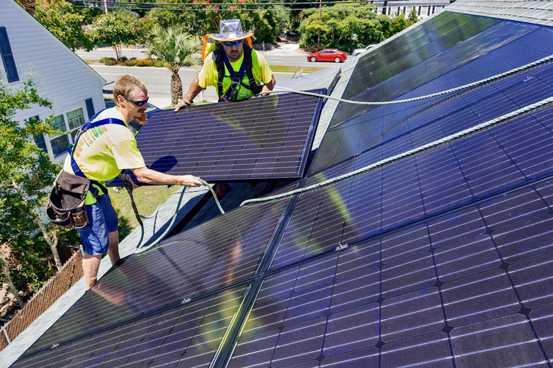 Picture of Solar Panel Installers on Roof